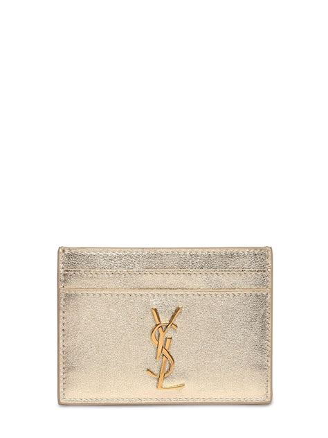 metallic ysl card holder